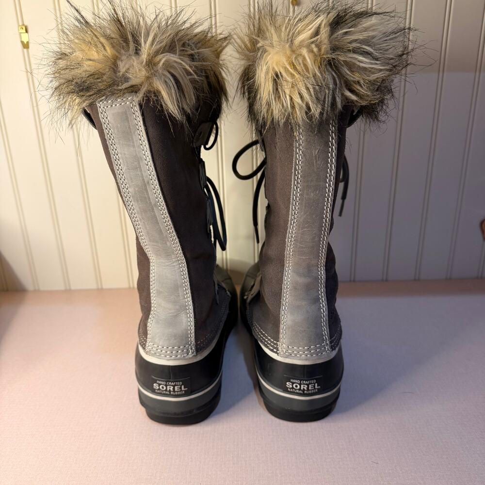 Sorel Womens Joan of Arctic Waterprooof Winter Snow Boots Size 10 Gray Fur - Picture 4 of 8